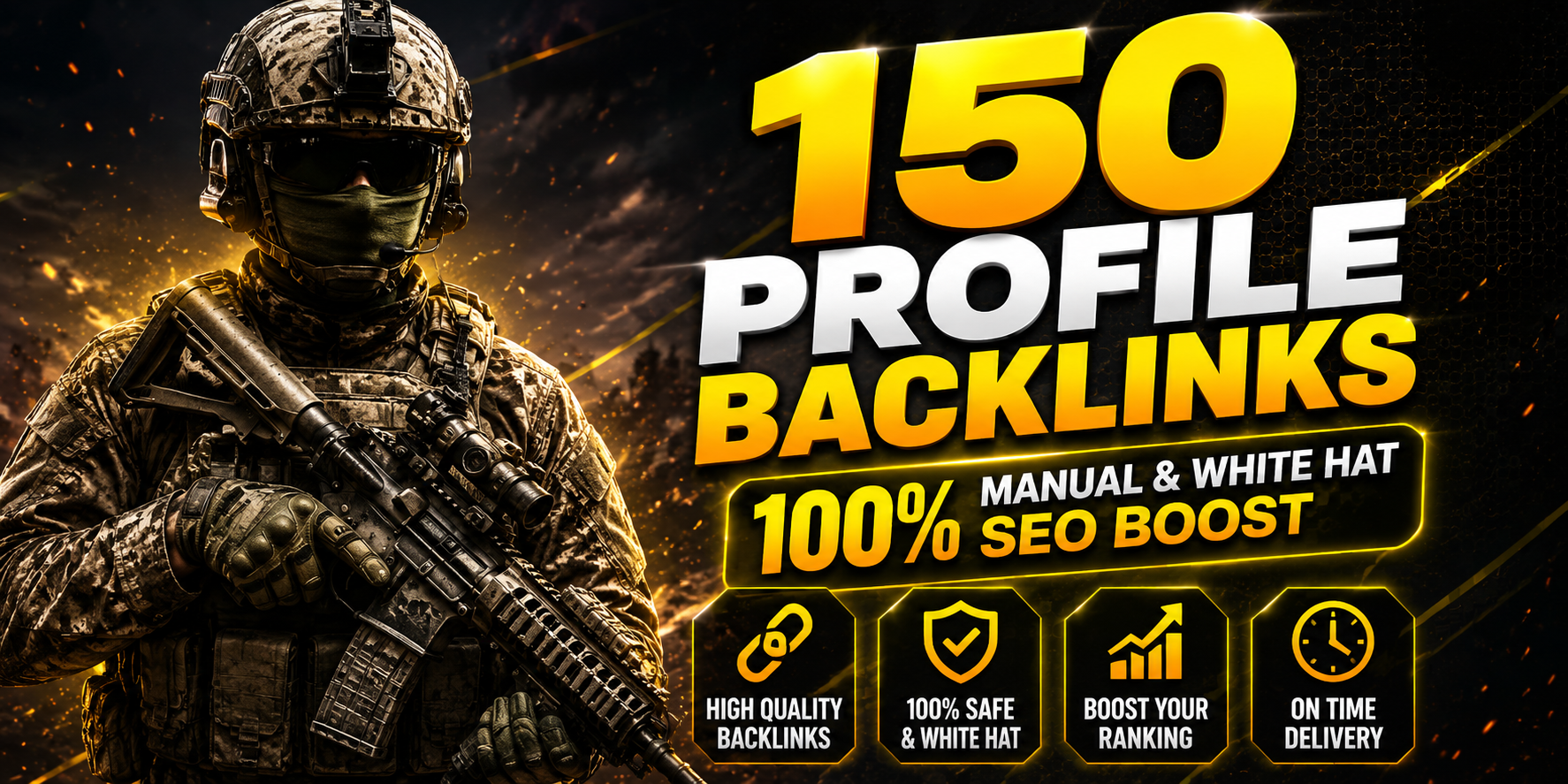 150 High DA/DR Profile Backlinks 100% Manual & White Hat SEO Boost