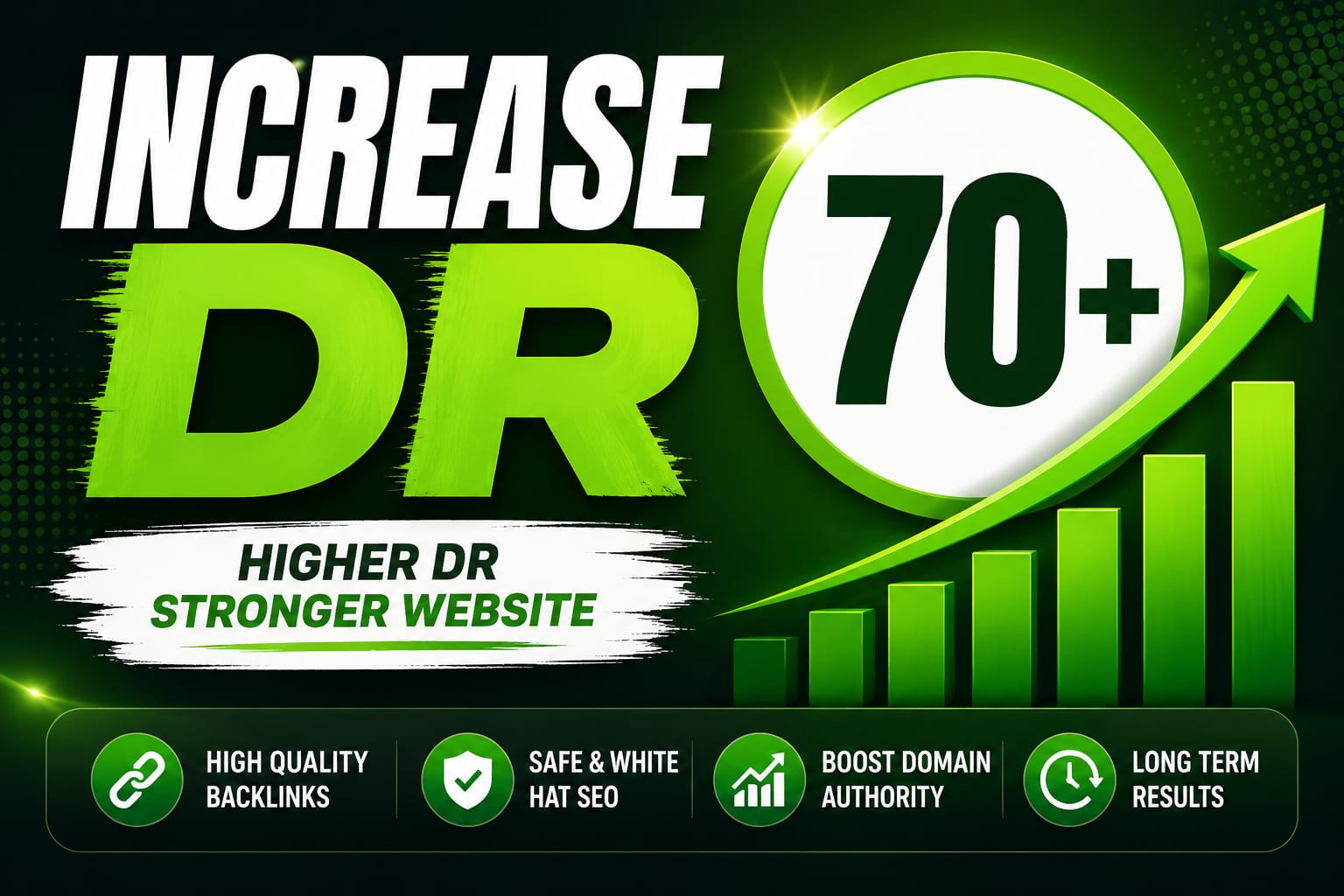 I will increase ahrefs domain rating dr 30 50 70 using high authority SEO backlinks