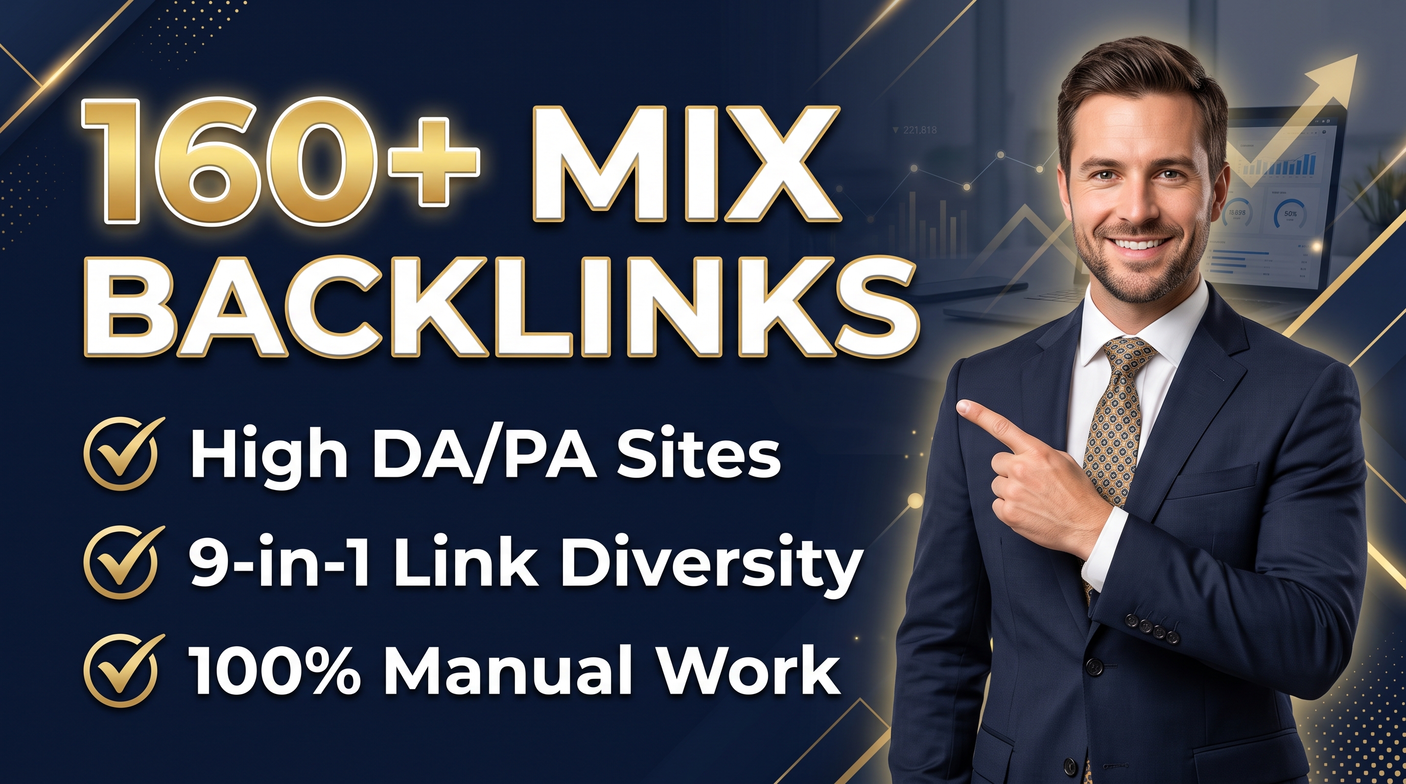I Will Provide 160 Premium Mix SEO Backlinks To Boost Website Authority