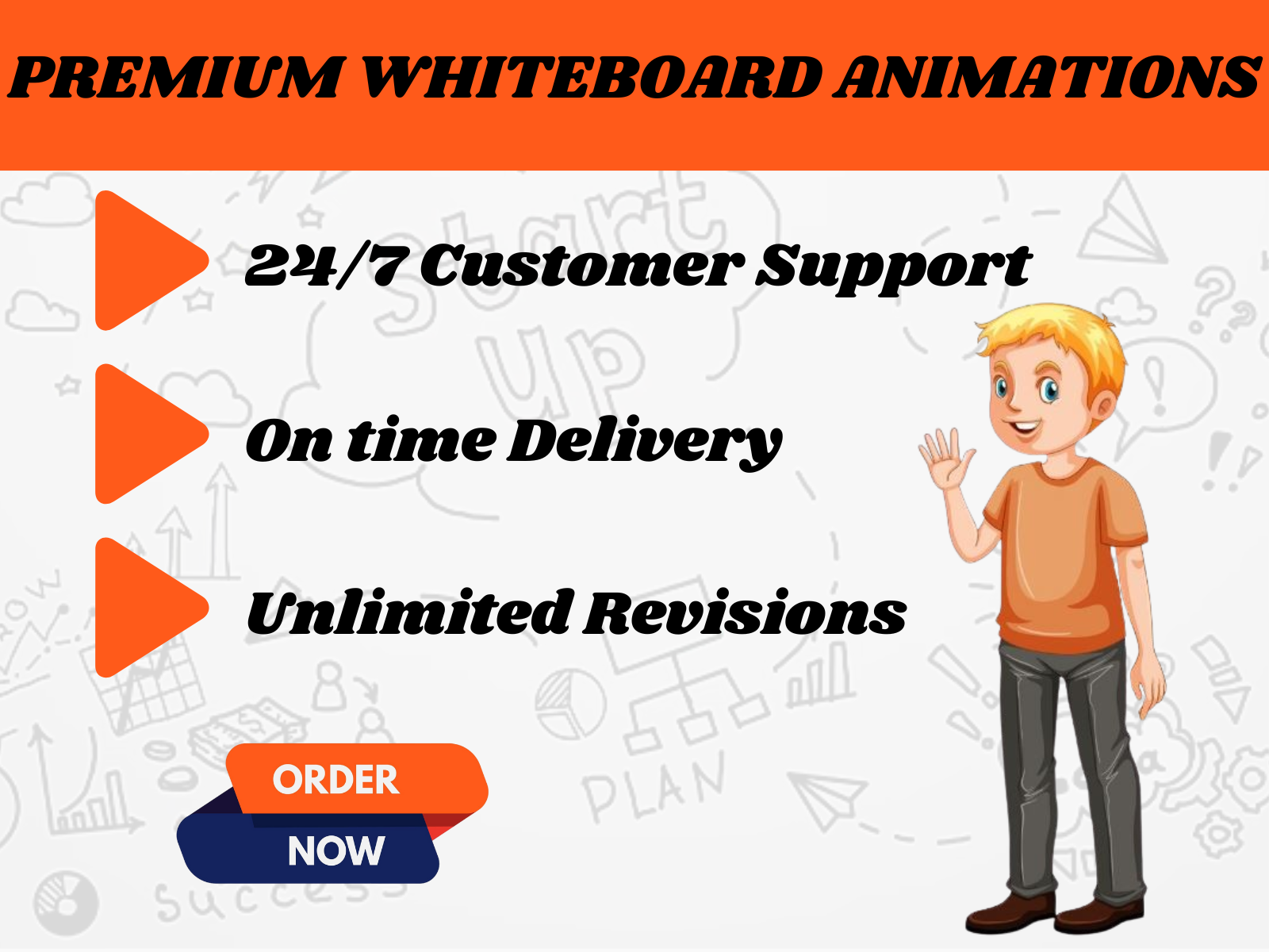 I will make whiteboard animation video for you
