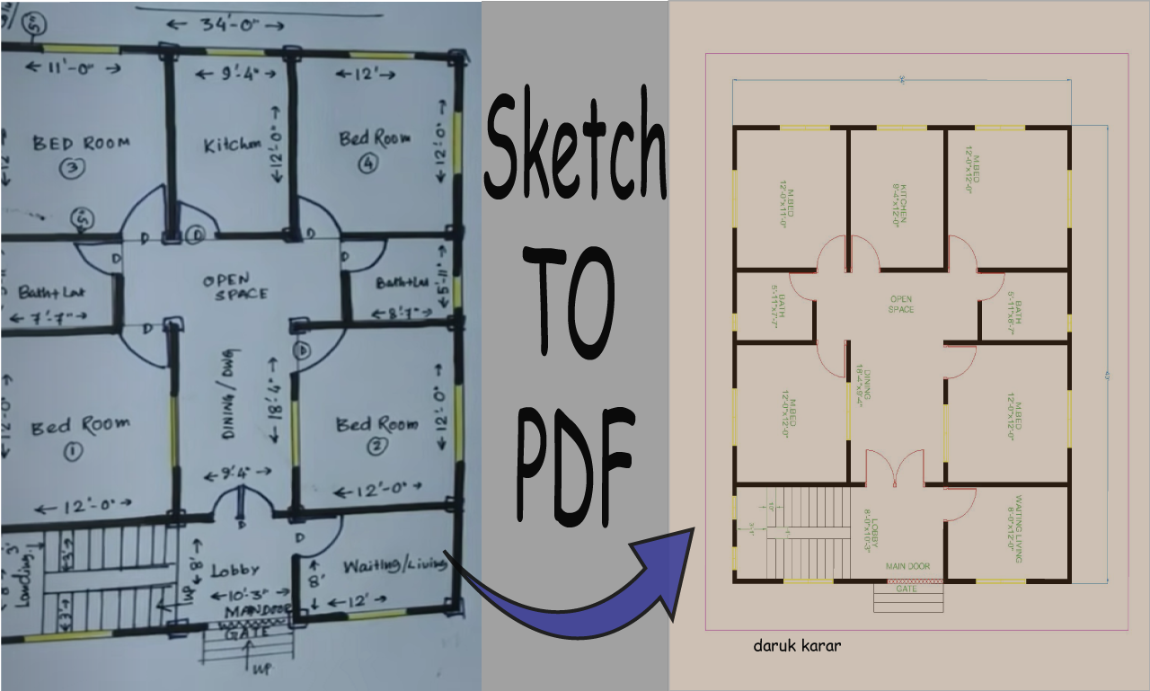 I will do autocad floor plan design,re-design,convert file etc