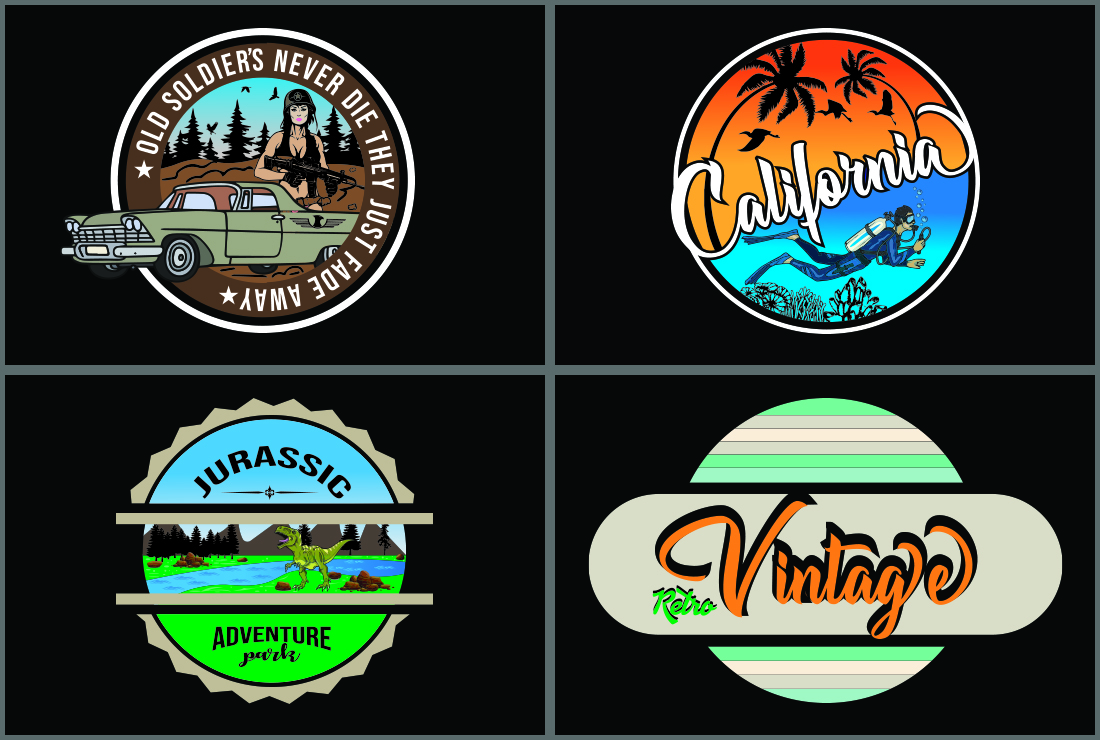 I will do retro vintage, badge, logo style t shirt design