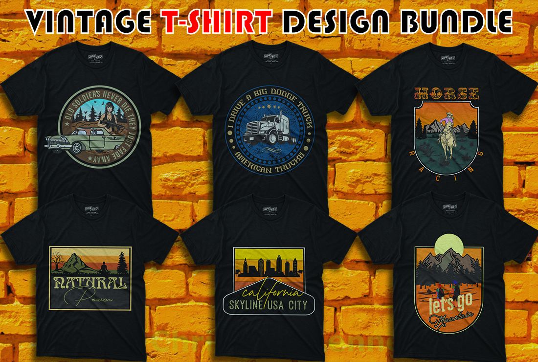 I will do create vintage,retro vintage,badge,typography t shirt design