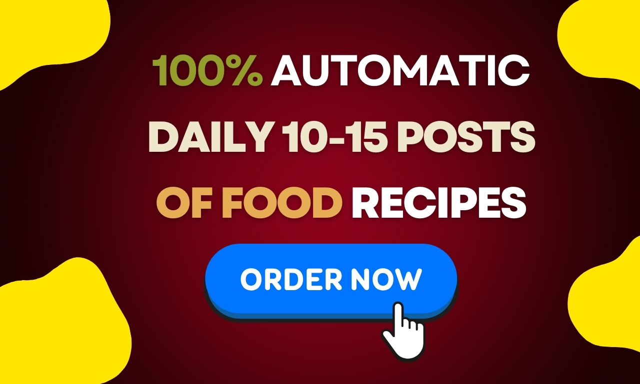 create recipe,  cooking,  healthy food with autopilot automatic posting mode