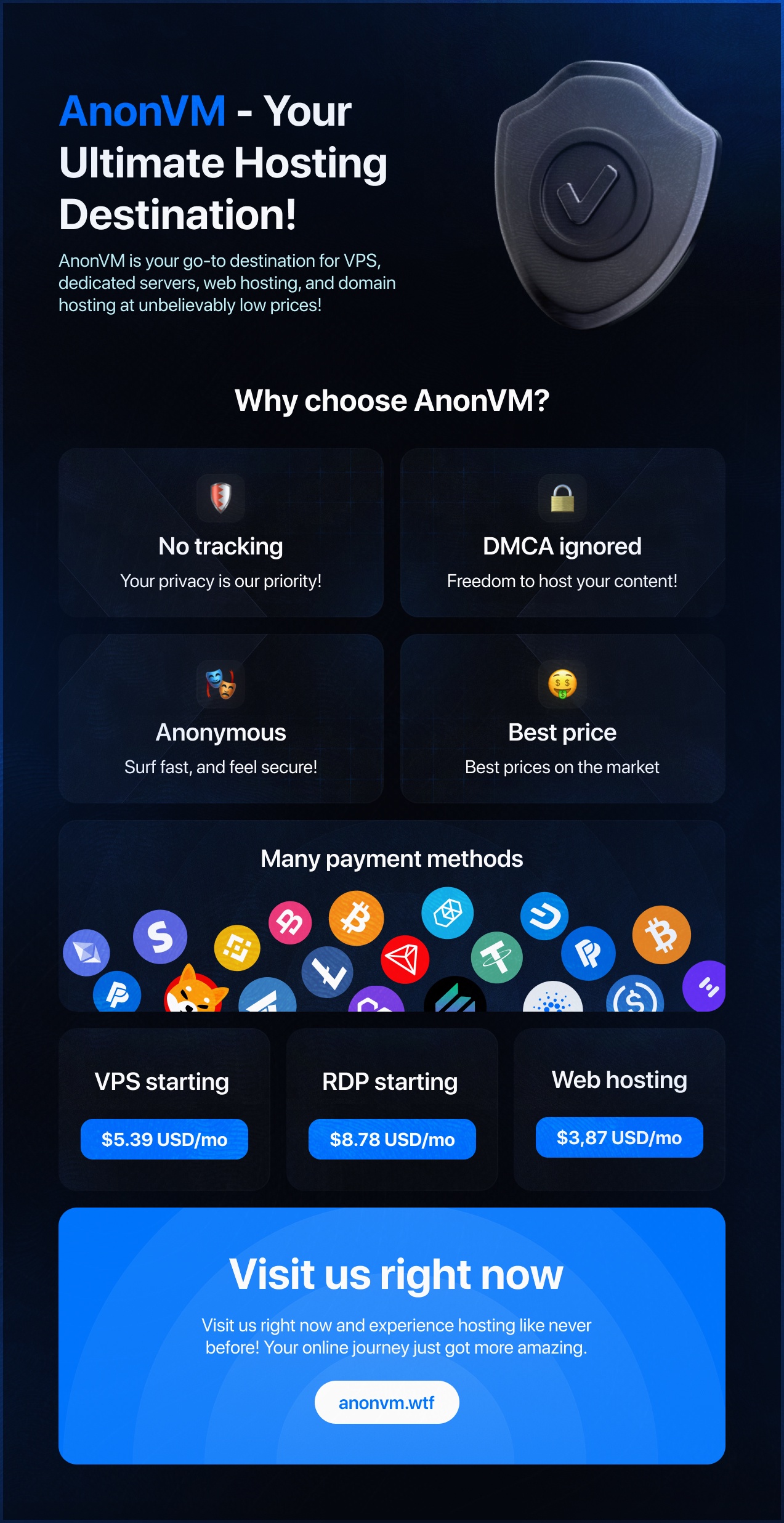 AnonVM.wtf || Your Ultimate Hosting Destination | OFFSHORE & DMCA IGNORED