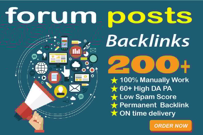 I will do forum posting high authority and follow forum backlinks