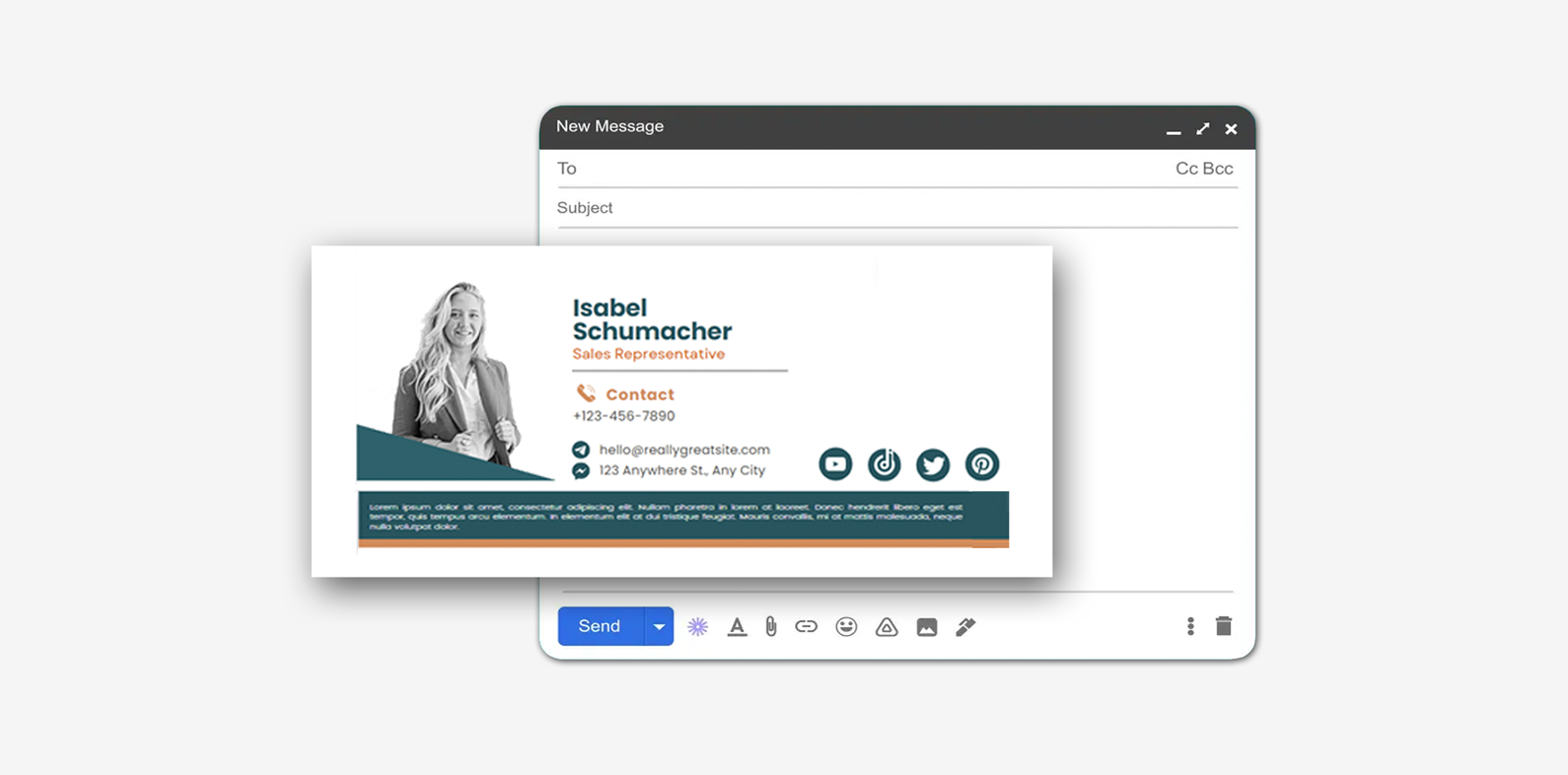 I will create modern clickable HTML email signature for gmail, outlook and many more