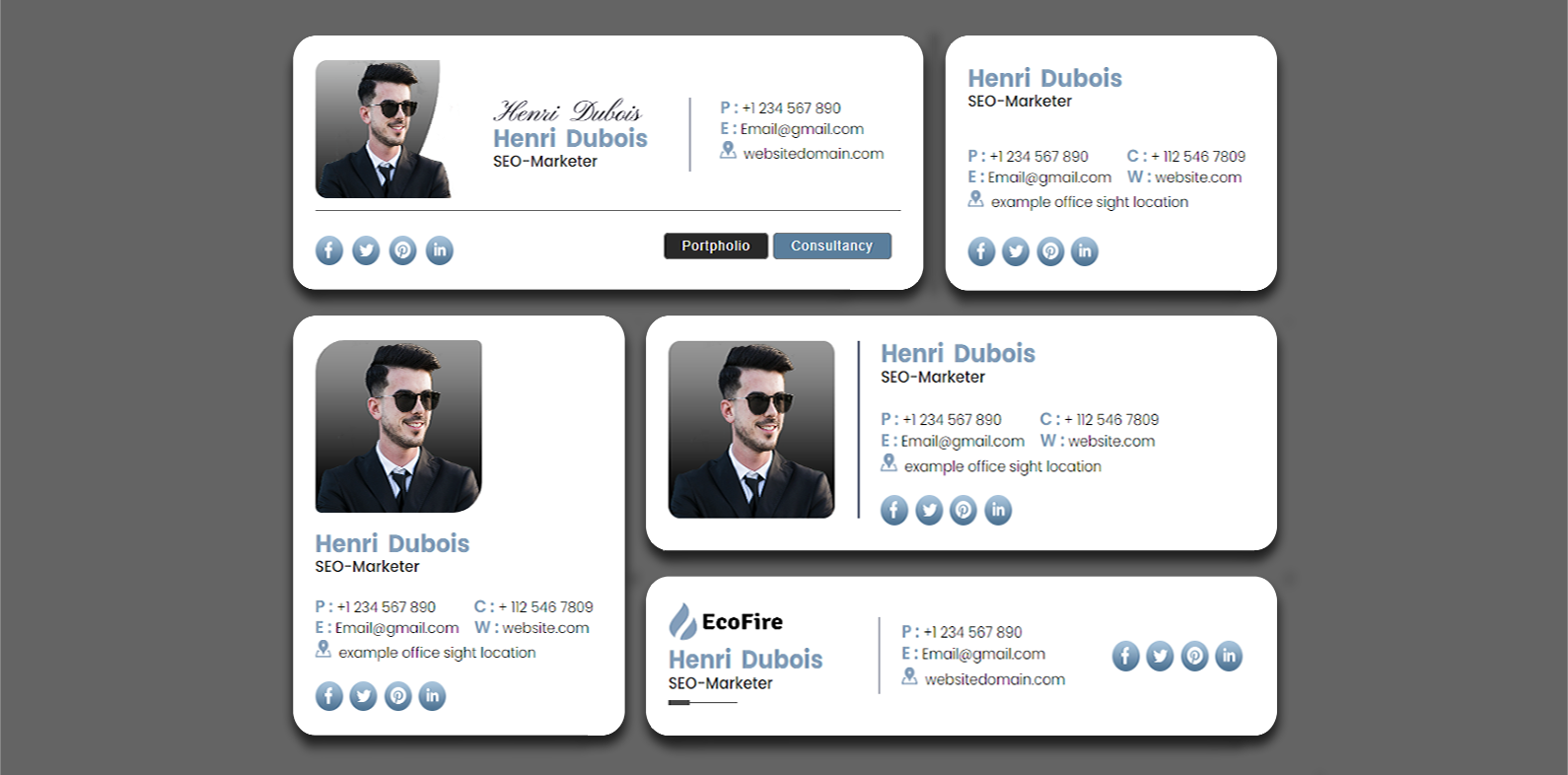 I will create modern clickable HTML email signature for gmail, outlook and many more