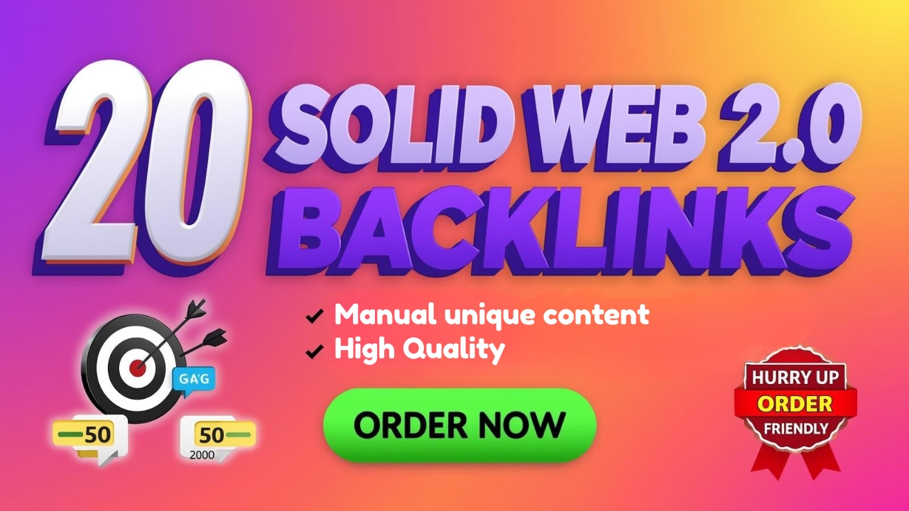 I will create high-quality Web 2.0 blog backlinks with unique content