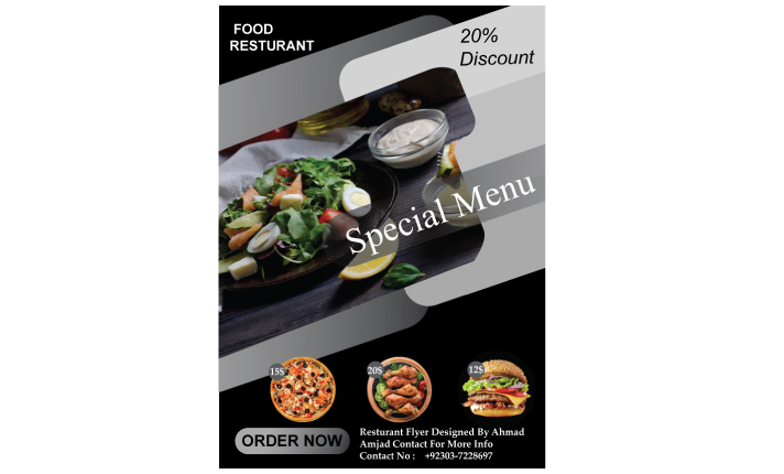 I will design posts, flyer for restaurant, fast food, catering menu