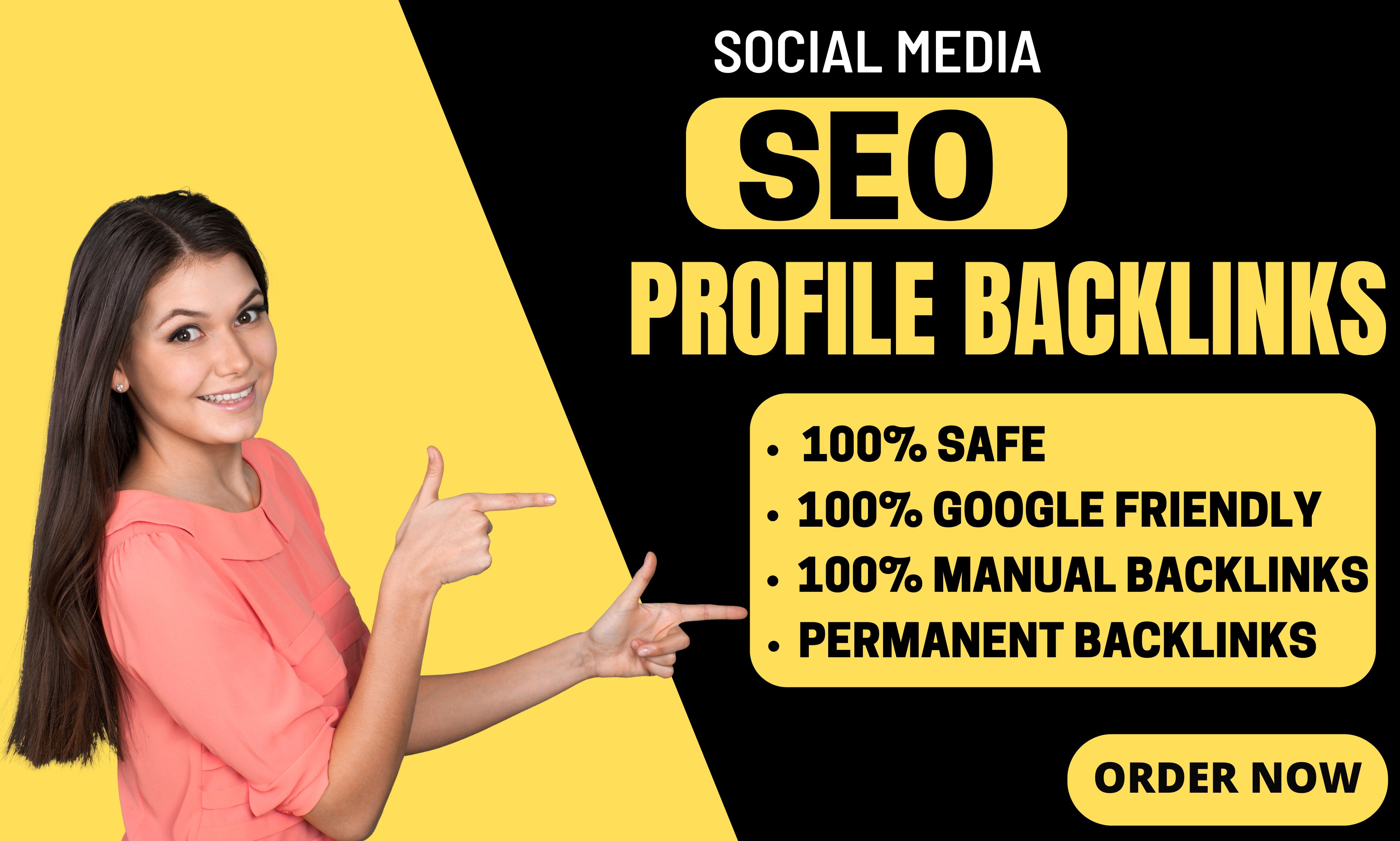 I will do 100 SEO profile backlinks from high da pa authority