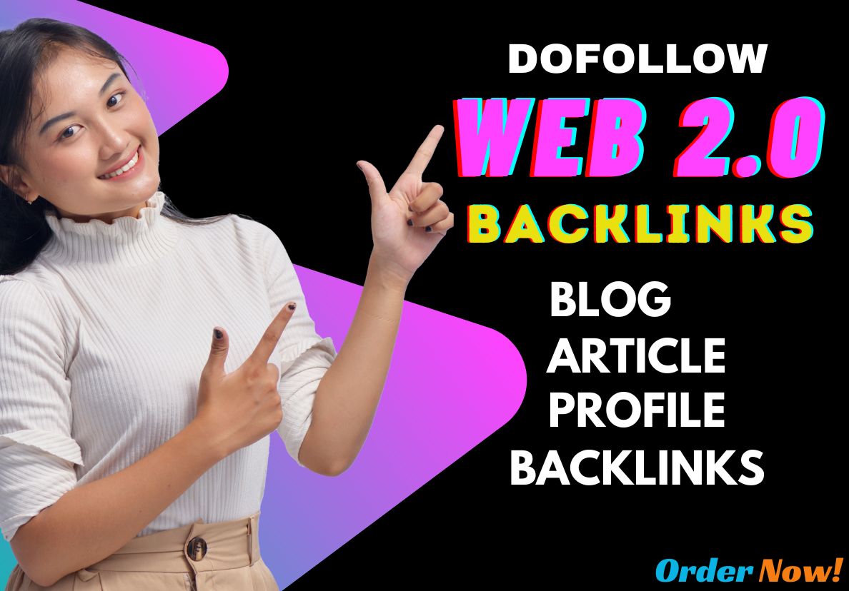 I will create 50 high-quality, high Domain Authority (DA) Web 2.0 backlinks to boost your website's 