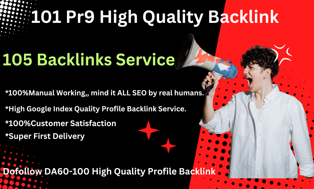 I will provide 100 high quality backlinks for your we...