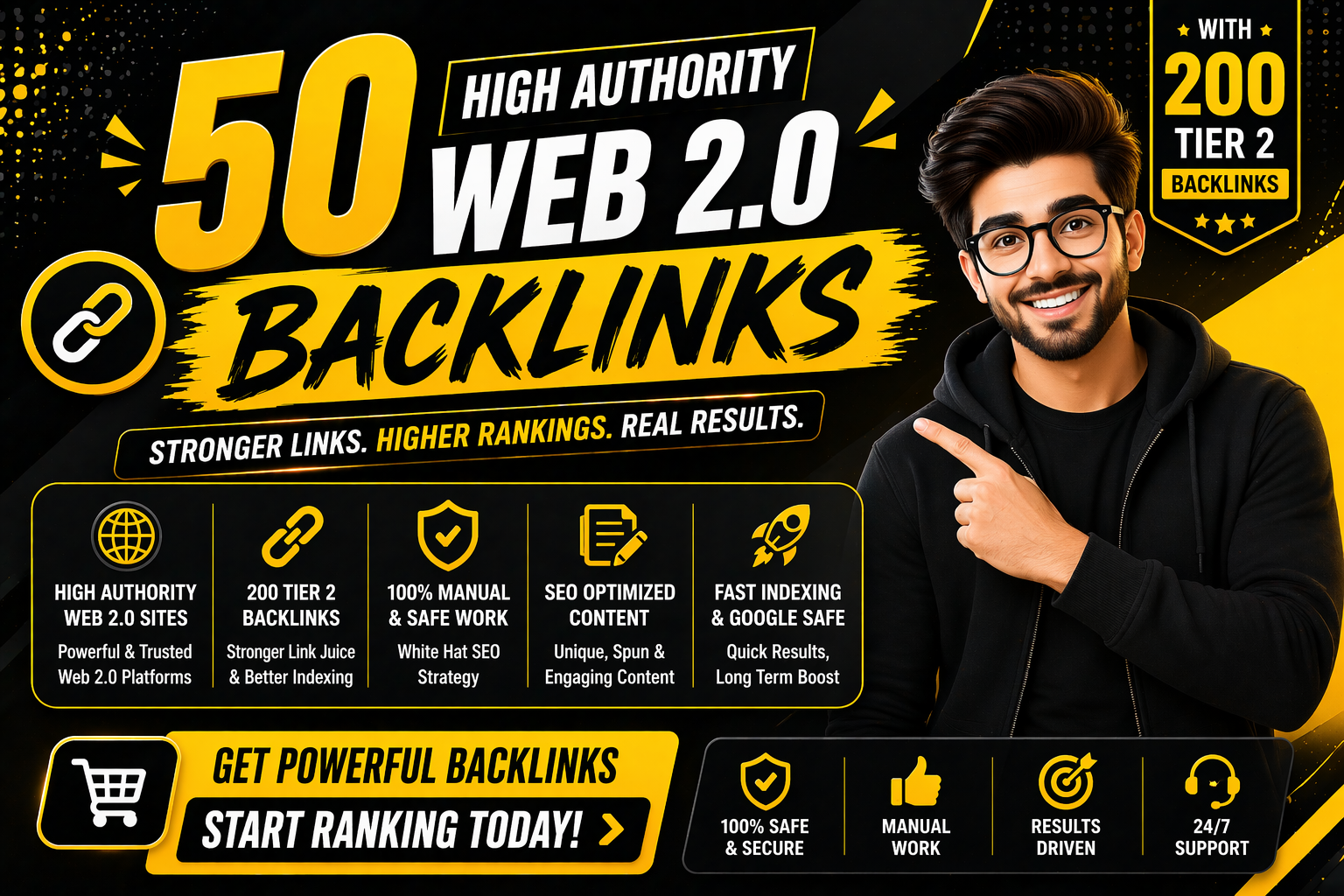 Get 50 Tier 1 + 200 Tier 2 Web 2.0 Manual Backlinks High DA SEO Links to Boost Google Ranking