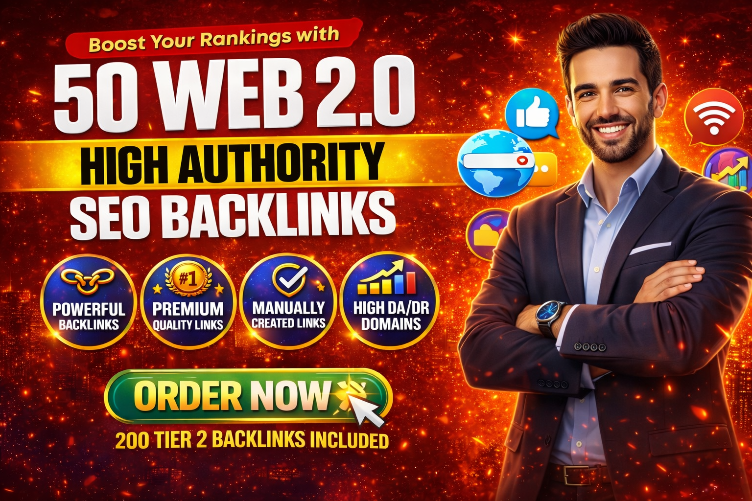 Get 50 Tier 1 + 200 Tier 2 Web 2.0 Manual Backlinks High DA SEO Links to Boost Google Ranking
