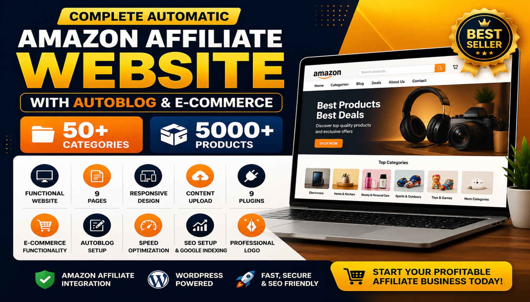 Complete Automatic Amz Affiliate Website With Autoblog & 3000+ Products