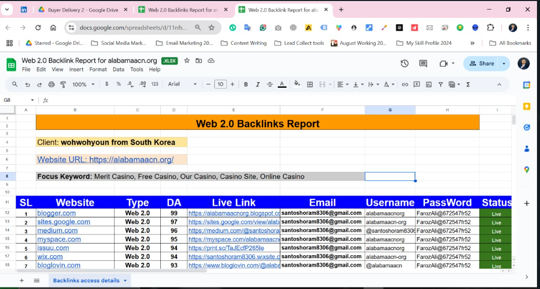  I will create 30 dofollow web2.o backlinks