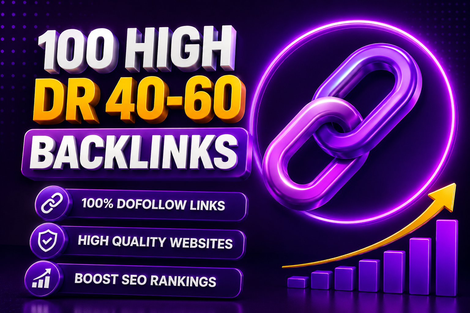 I will create 100 high DR 40-60+ dofollow SEO backlinks