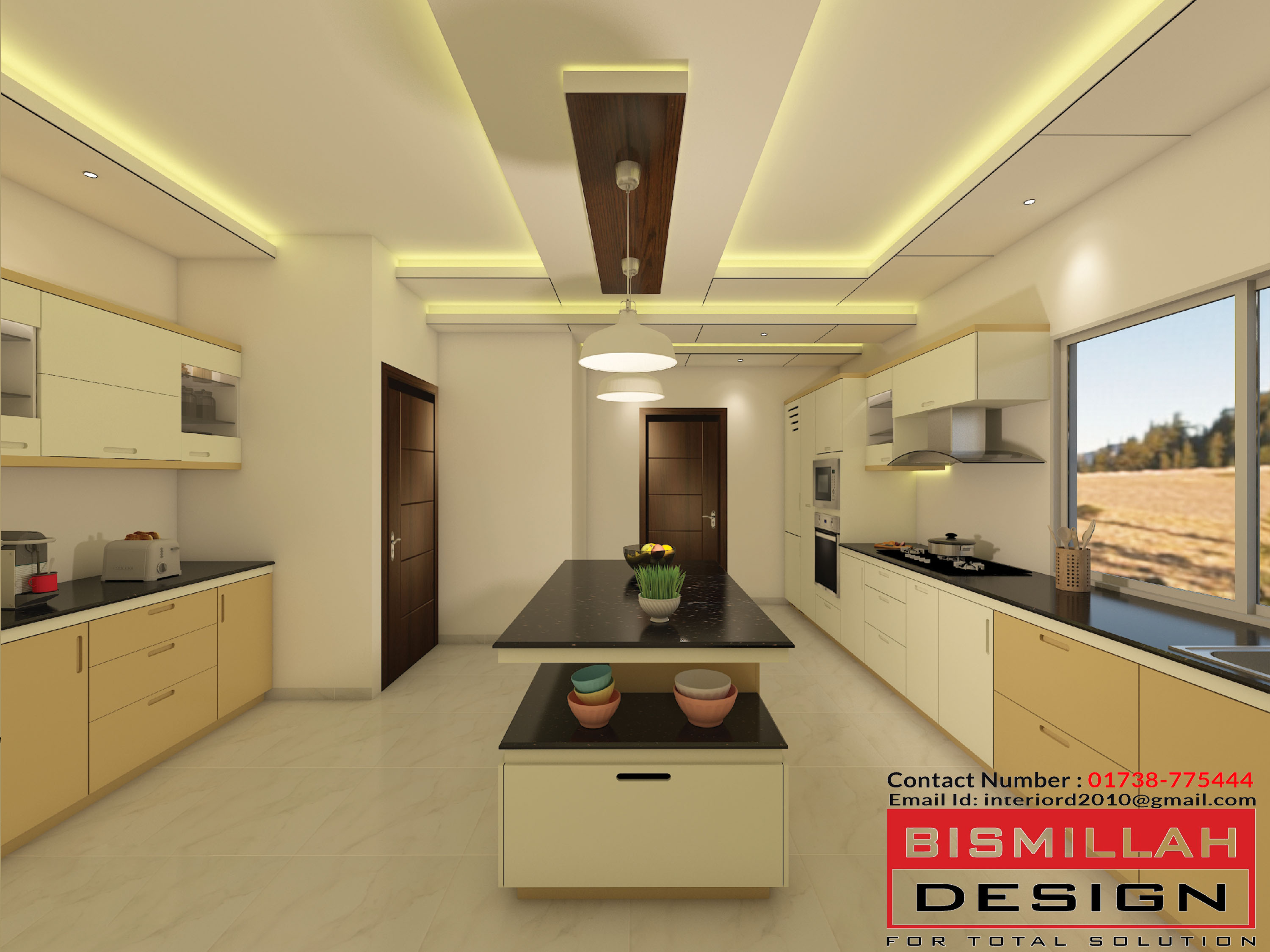 I will interior design your kitchen cabinets, kitchen design, render, layout