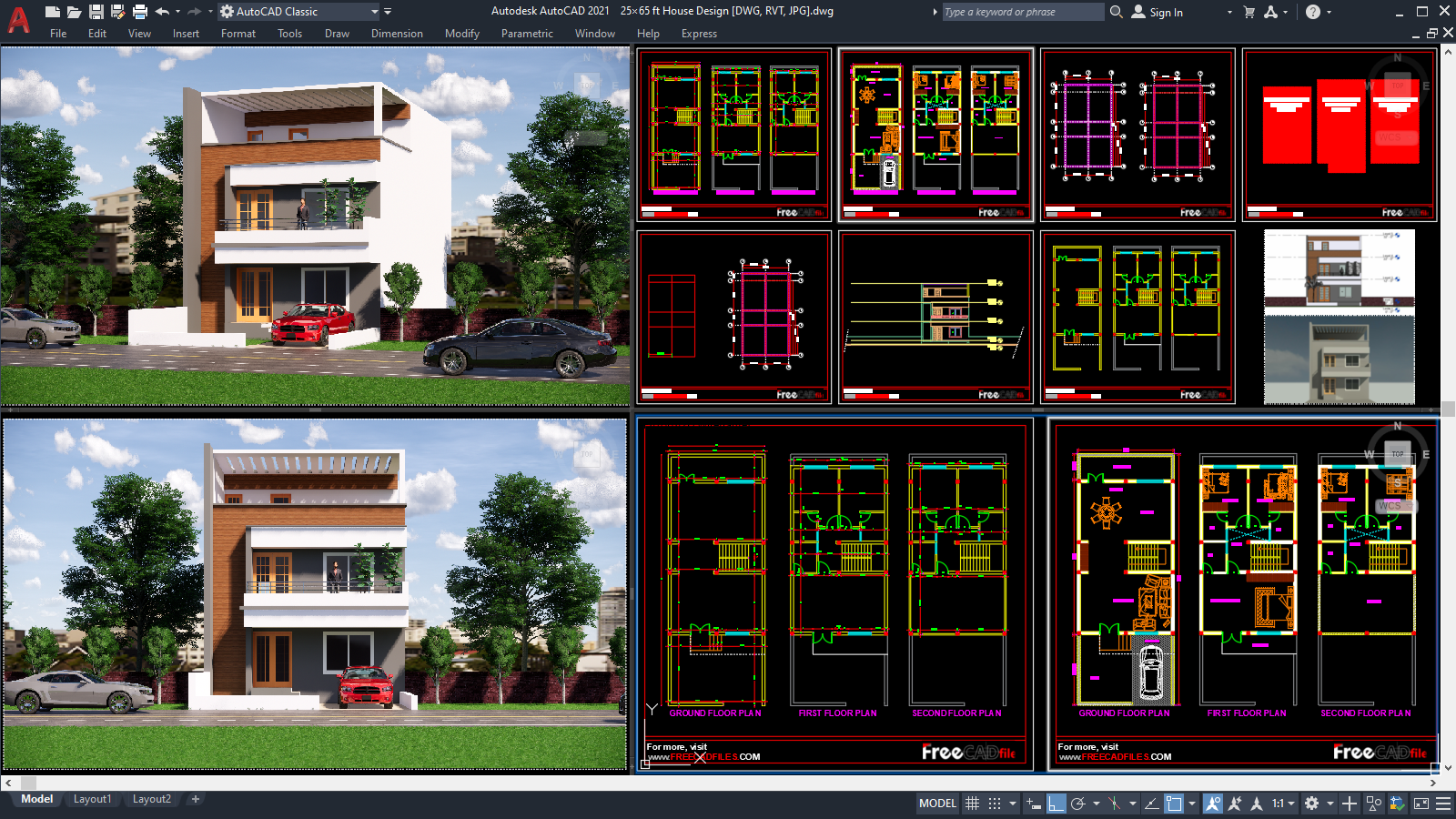 You will get 2D & 3D Architectural drawings for your buildings