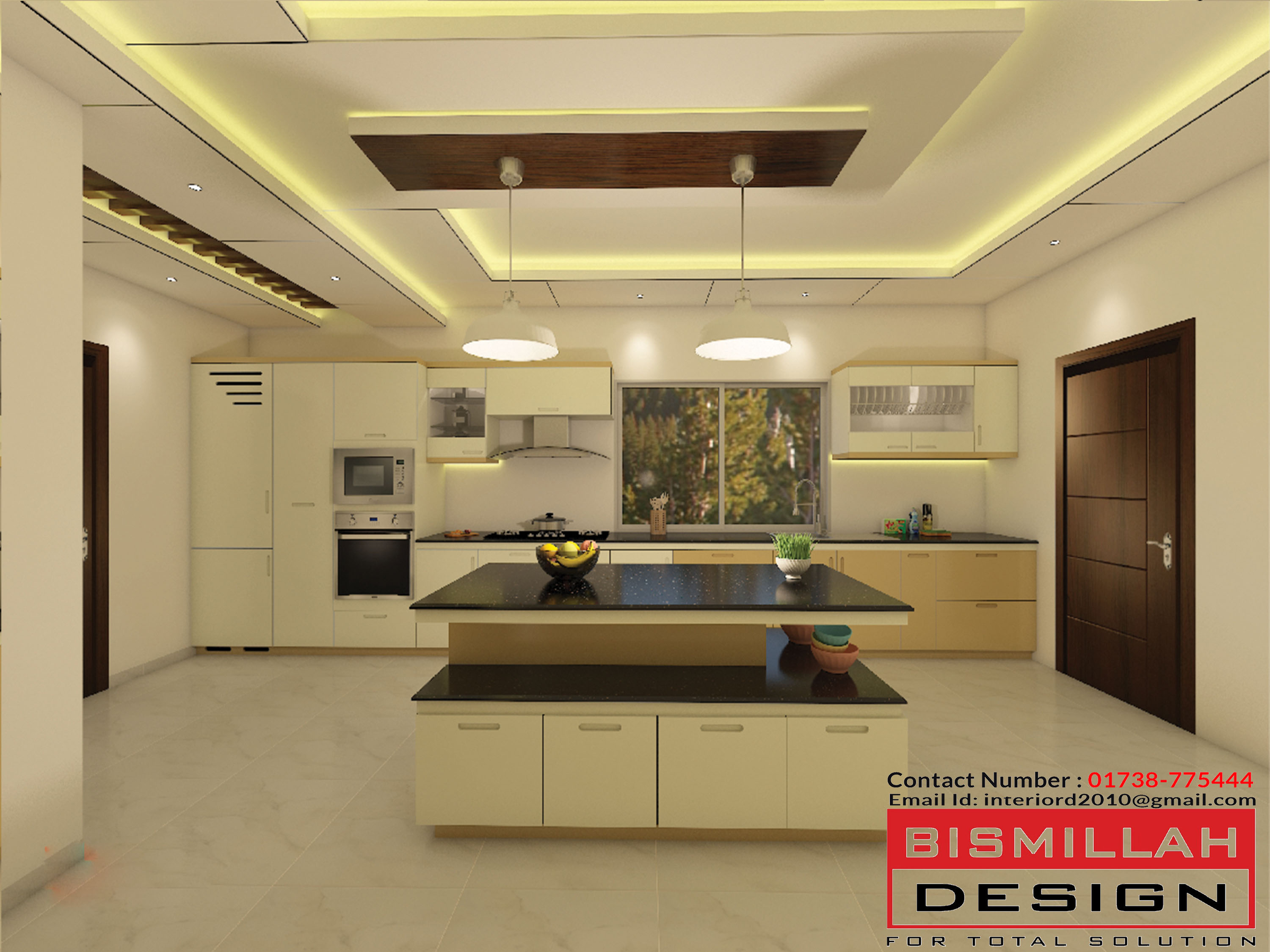 I will interior design your kitchen cabinets, kitchen design, render, layout