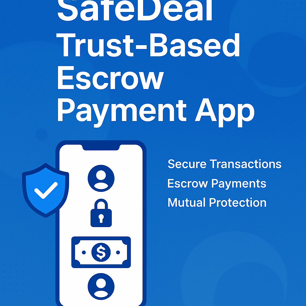 I will develop SafeDeal &ndash; A Trust-Based Escrow Payment App for Secure Transactions