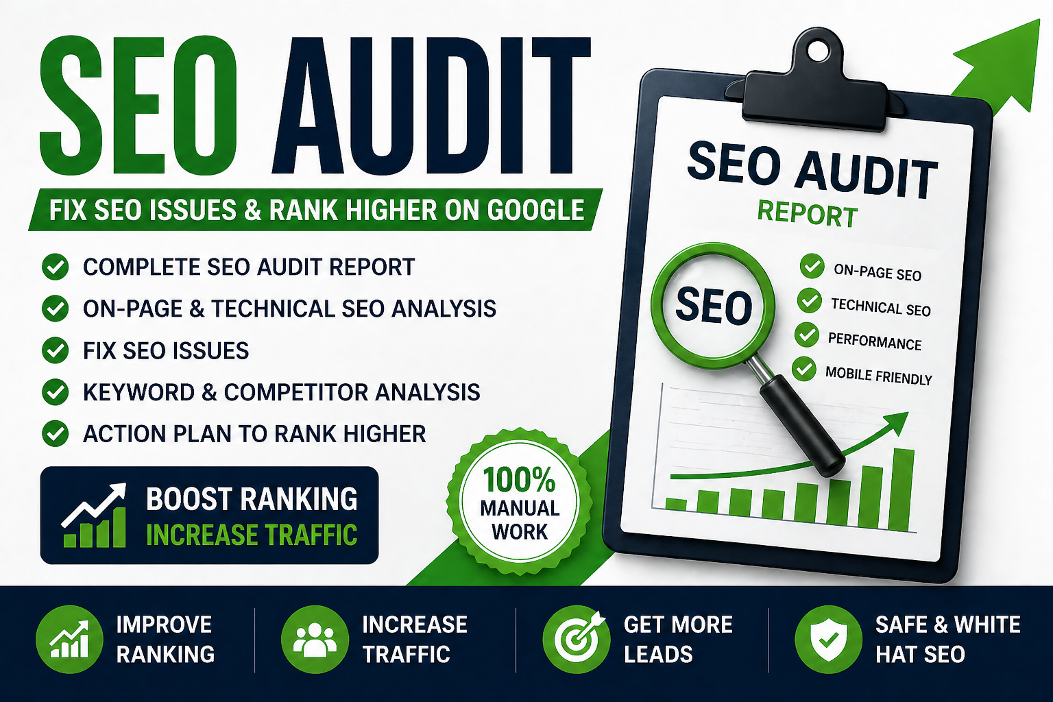 I Will Fix Your SEO Issues & Provide a Complete Audit Report to Improve Google Ranking