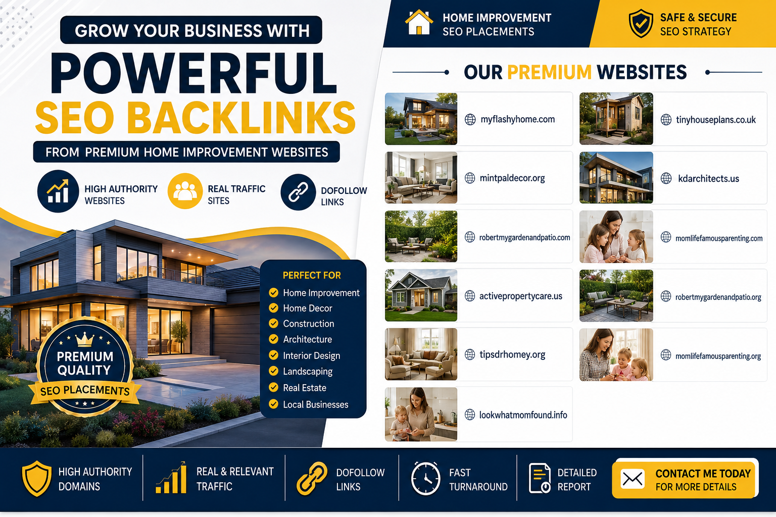 I Will Build High Quality Home Improvement SEO Backlinks on Authority Websites
