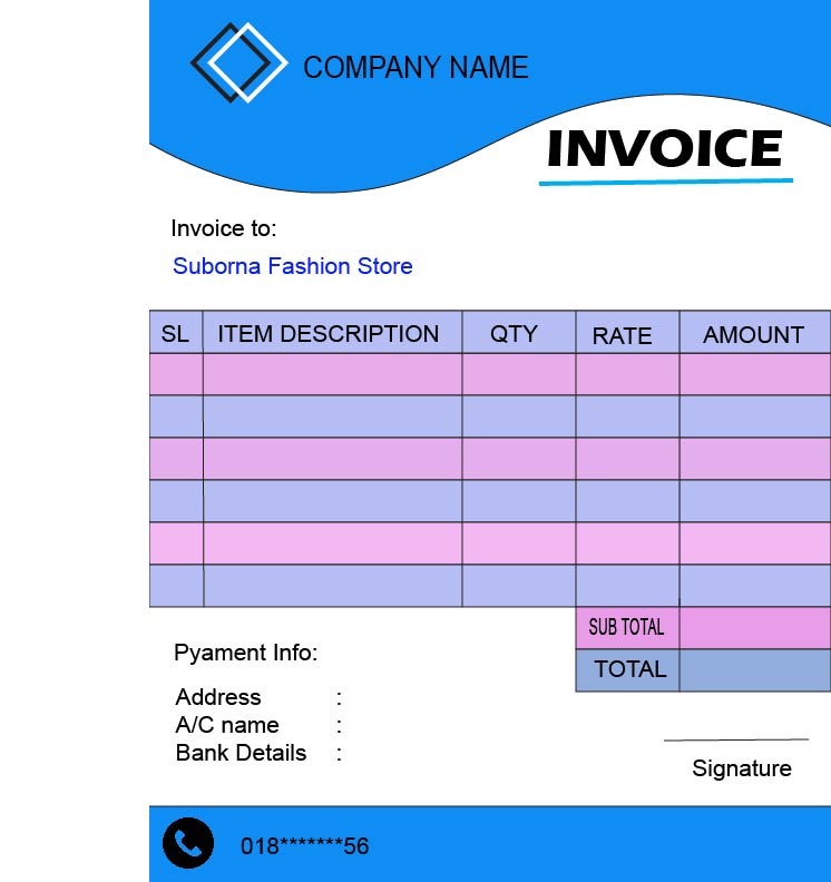 I Will Design a Unique, Branded, Modern and Professional Invoice Template for Your Business