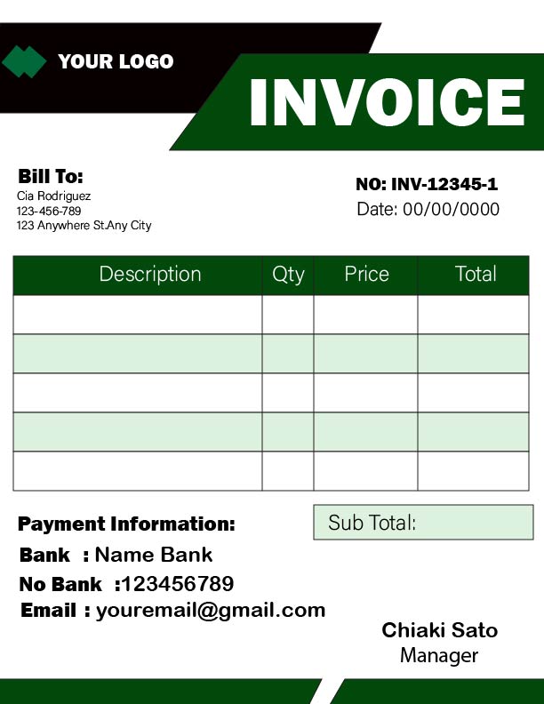 I Will Design a Unique, Branded, Modern and Professional Invoice Template for Your Business