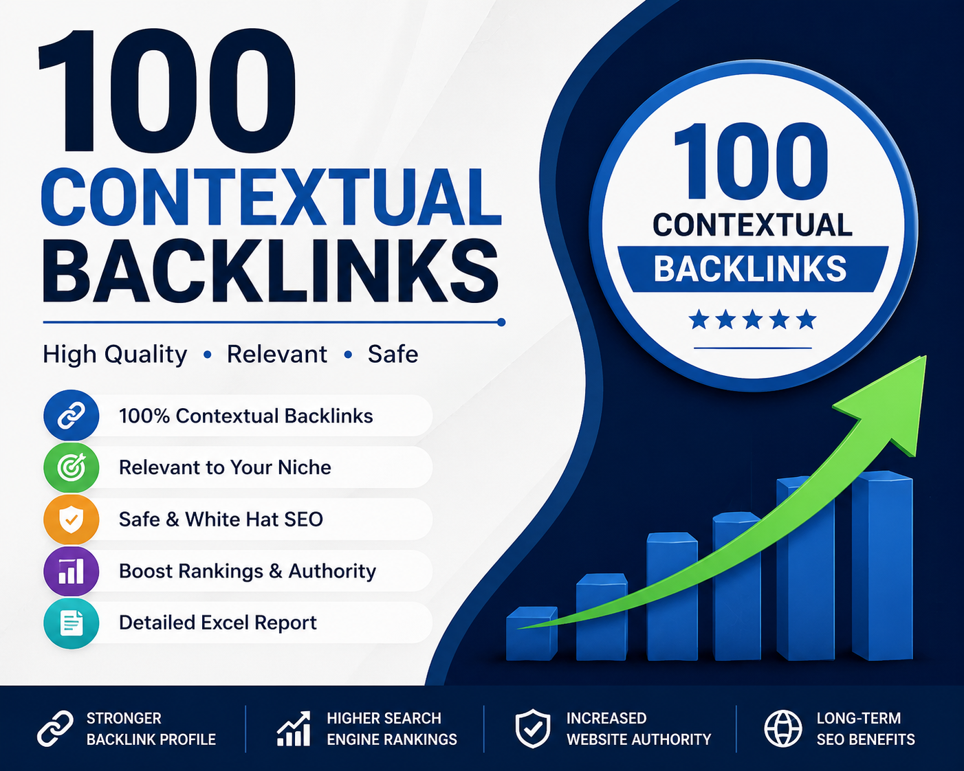 I will create 100 manual contextual backlinks to boost your website SEO 