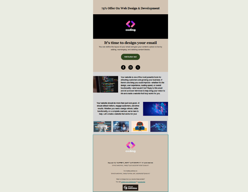 I will create a fully responsive and editable email newsletter in HTML or Mailchimp