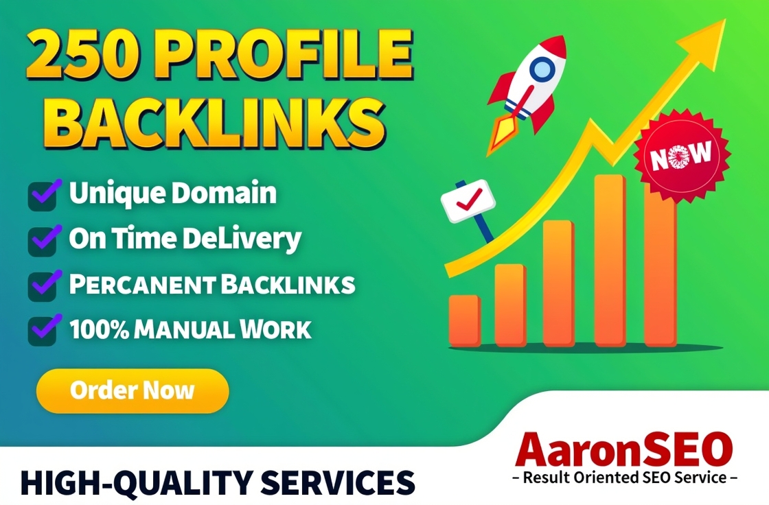 250 Profile backlinks Manual high domain authority SE...