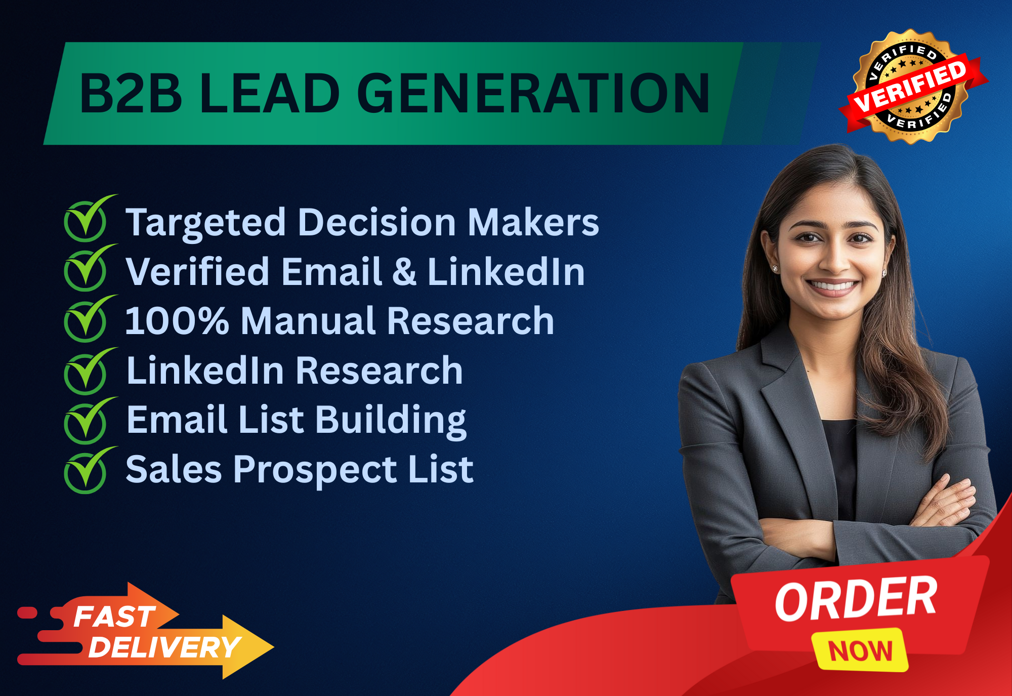 B2B Lead Generation Using Verified Contacts, LinkedIn leads or targeted email list