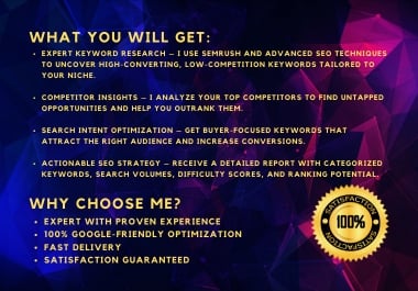 I Will Make Advanced Keyword Research, Competitor Analysis and Website Audit