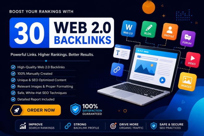 30 High Quality Web 2.0 Blogs Backlinks for SEO Ranking