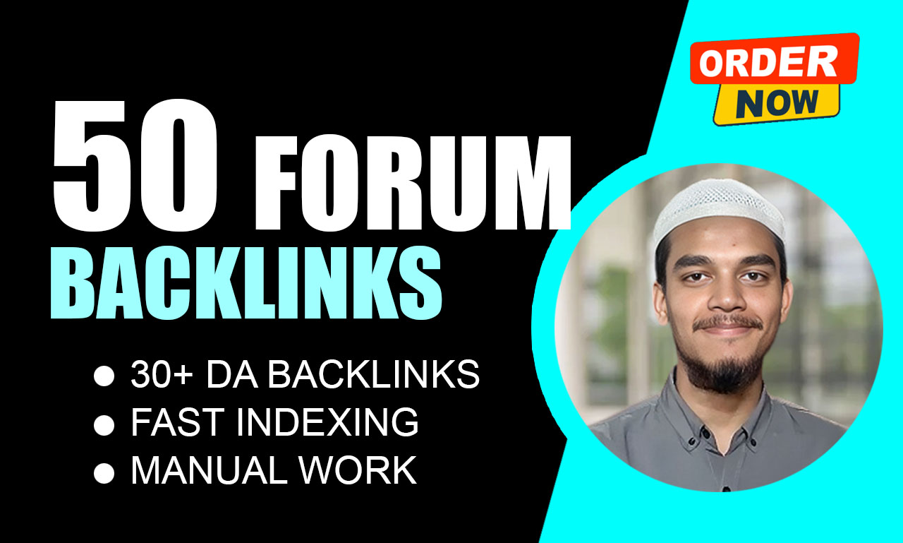 I will Manually post 60 high da forum backlinks contextual link building with Natural Google Indexin