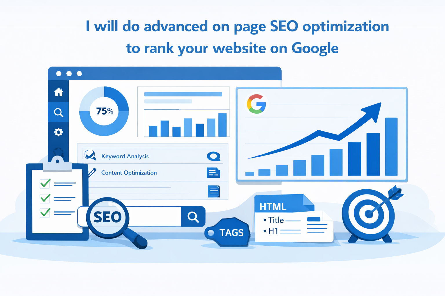 I will do advanced on page SEO optimization to rank y...