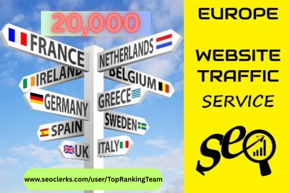 I will send 20,000 european website traffic, europe visitors only
