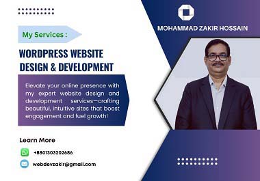 I will do WordPress Website Design or Development, Redesign Wordpress Website.