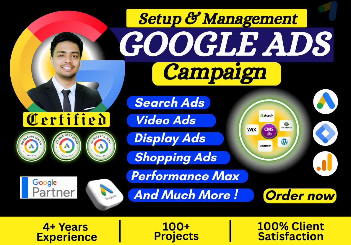 Setup & Fix Google Ads, PPC Campaign, Video ads, Shopping Ads, Performance Max & Conversion Tracking