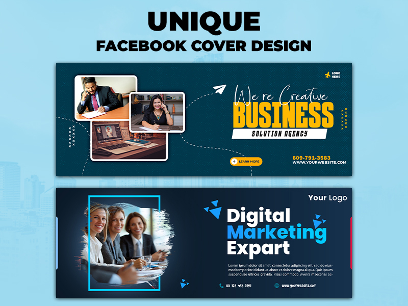 I will create custom Facebook covers, LinkedIn, and YouTube banner with free 3D mockup