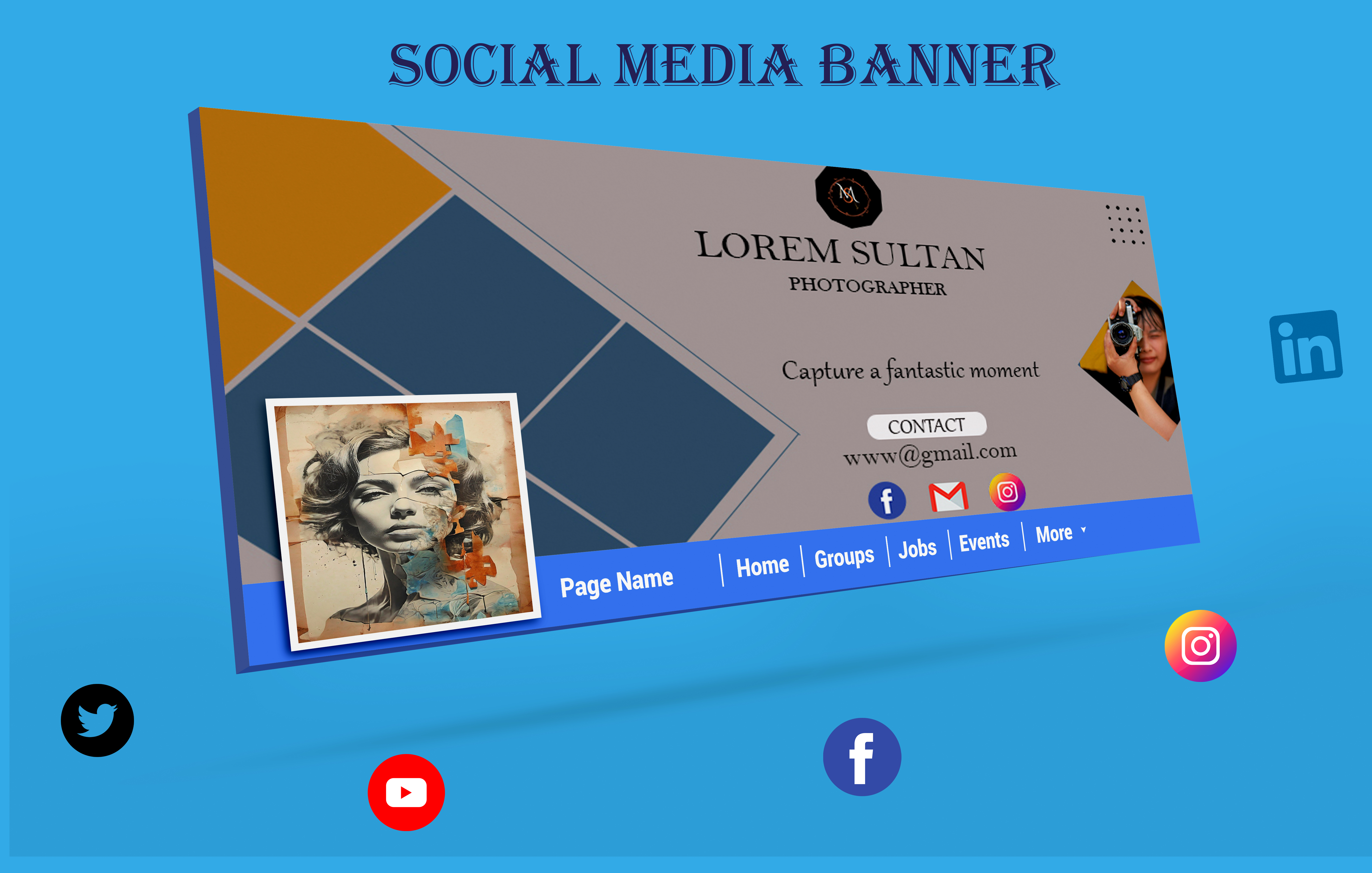 I will design professional Facebook Cover, Youtube Banner, LinkedIn and any social media design
