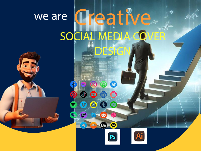  I'll create a professional social media cover: LinkedIn, Facebook,YouTube and Twitter.