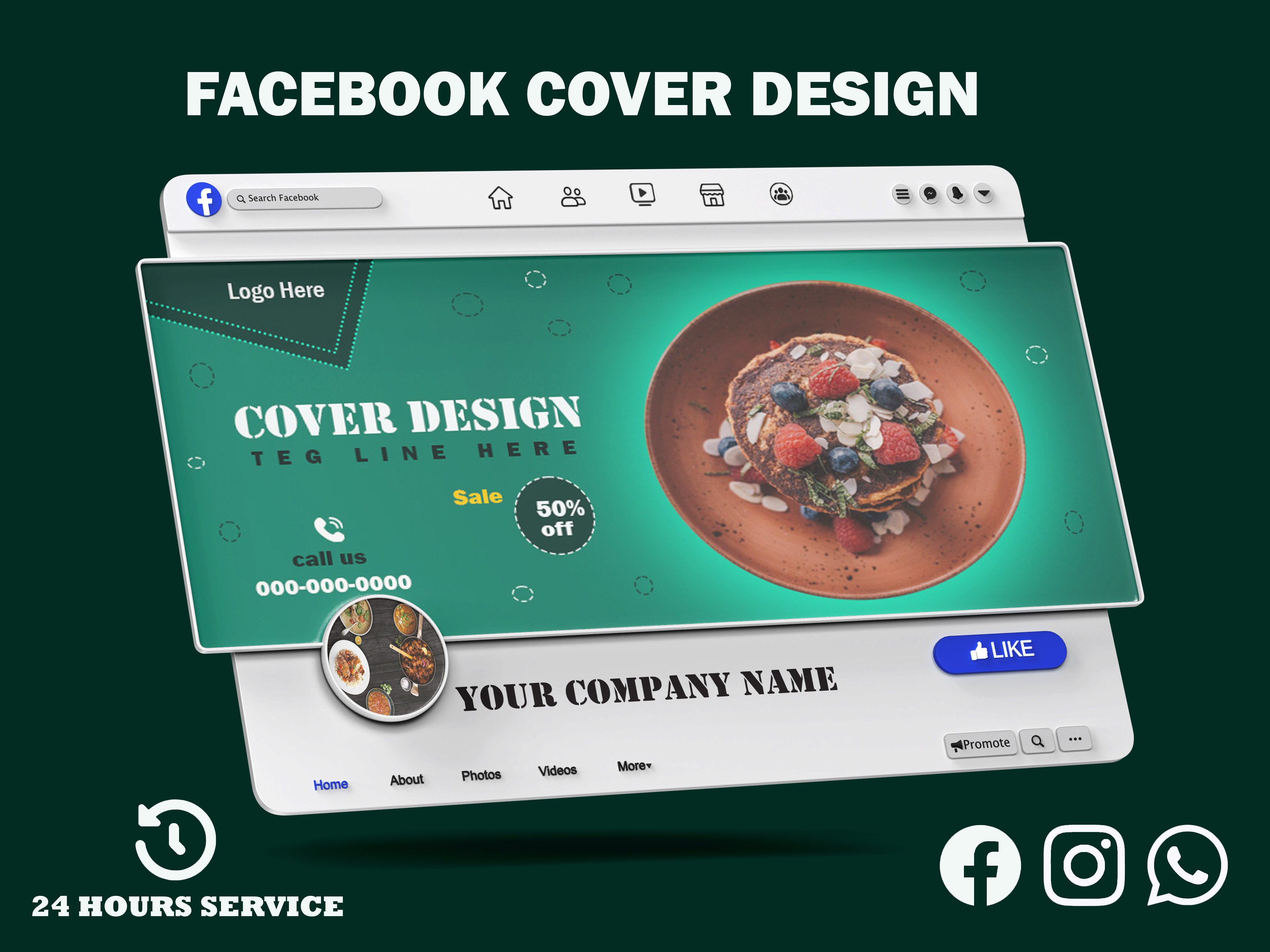 I will design facebook cover, linkedin Banner, twitter header
