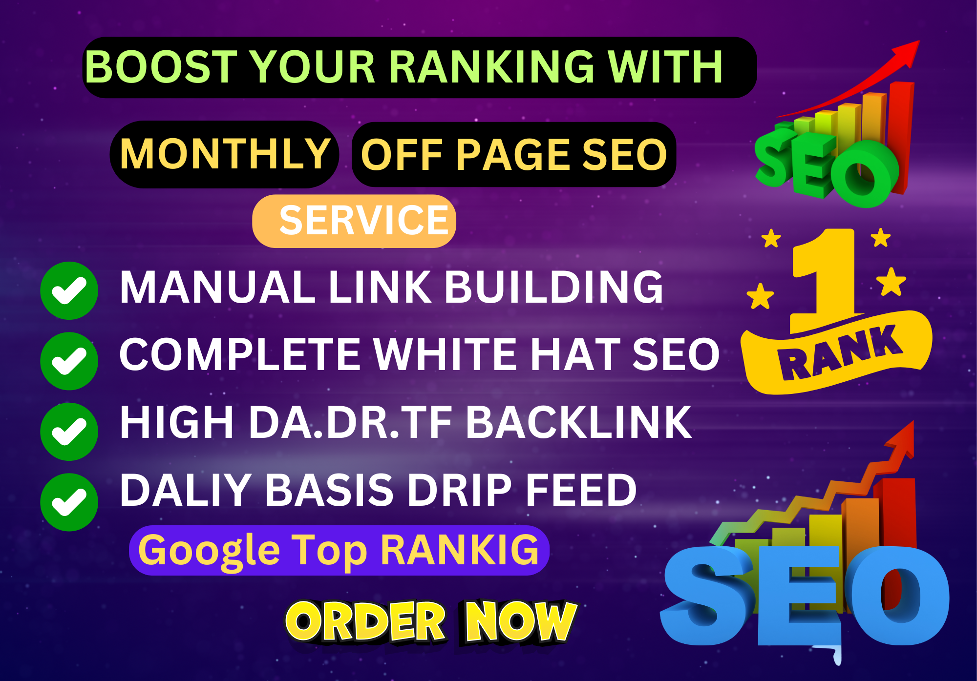 Monthly Off Page SEO Service with High Authority Back...