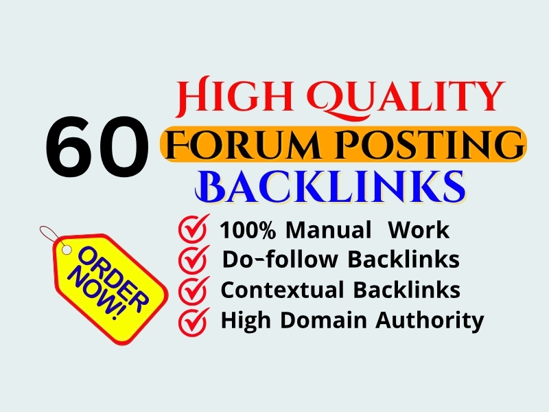 I will build 60 forum posting dofollow Backlinks on h...