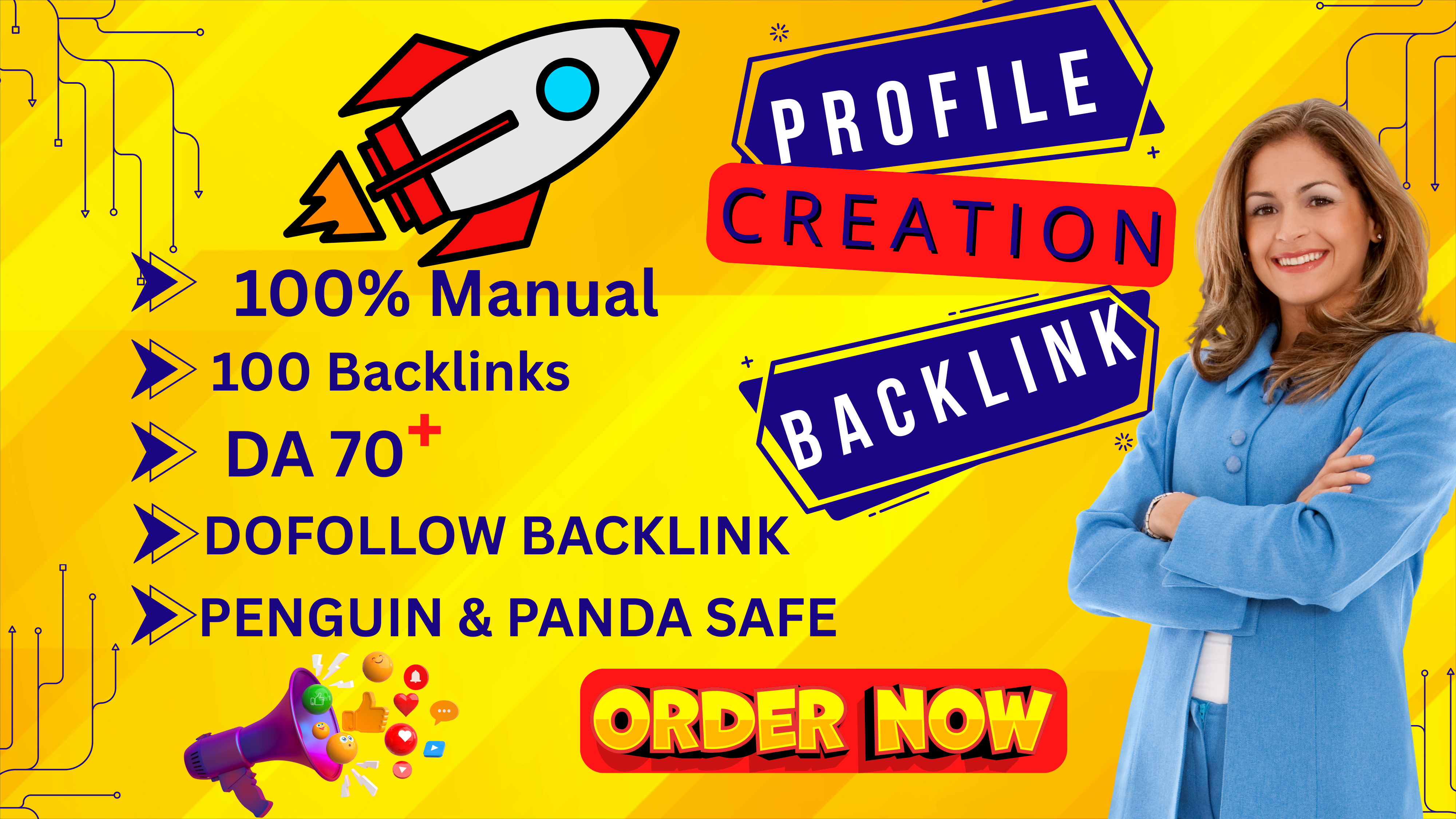 I will create 100 unique high da pa premium backlinks...