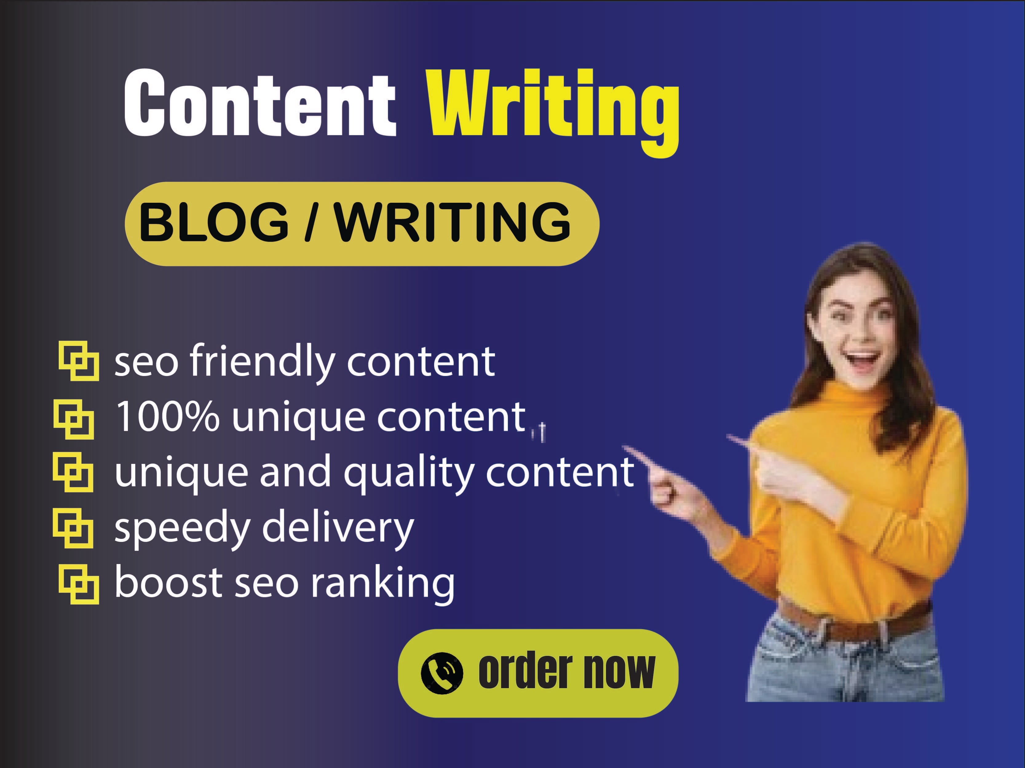 Get 1000 words SEO optimized premium content writing on any topic