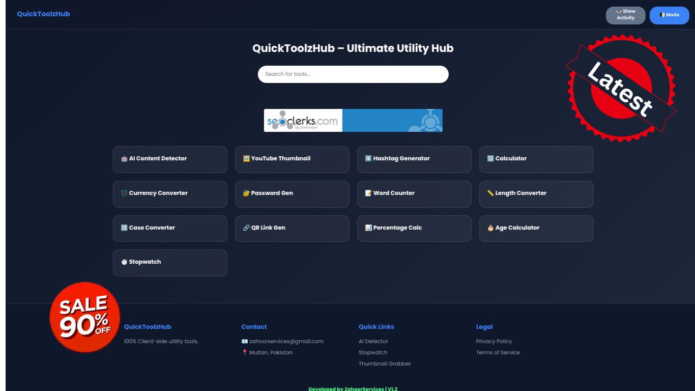 Vr1.2 I will provide a fully responsive All-In-One Utility Website